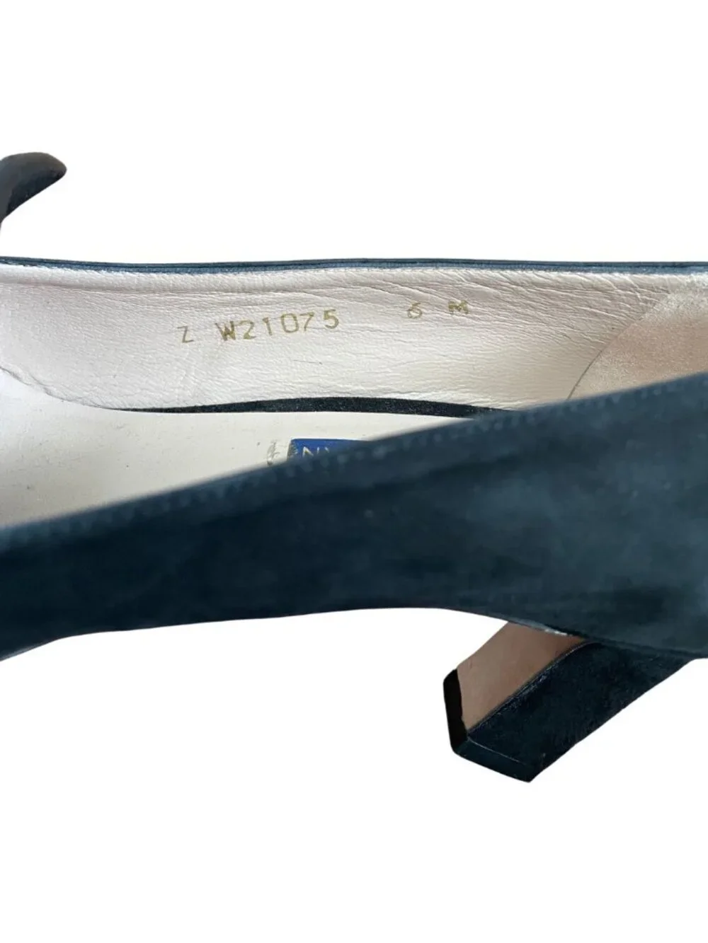 Stuart Weitzman Martha Microknot Black Suede Loafer Pumps Heels Sz 6